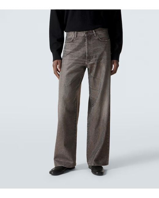 Acne Gray Embellished Wide-Leg Jeans for men