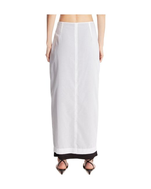 The Row White Ismara Layered Maxi Skirt