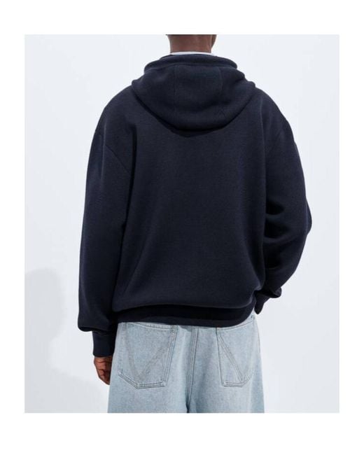 Bottega Veneta Blue Double Wool Hoodie for men