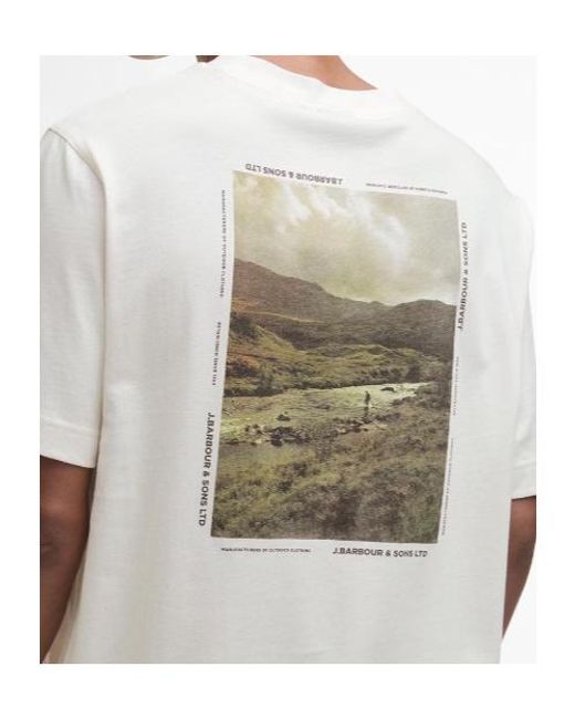 Barbour White Short-Sleeved T-Shirt for men