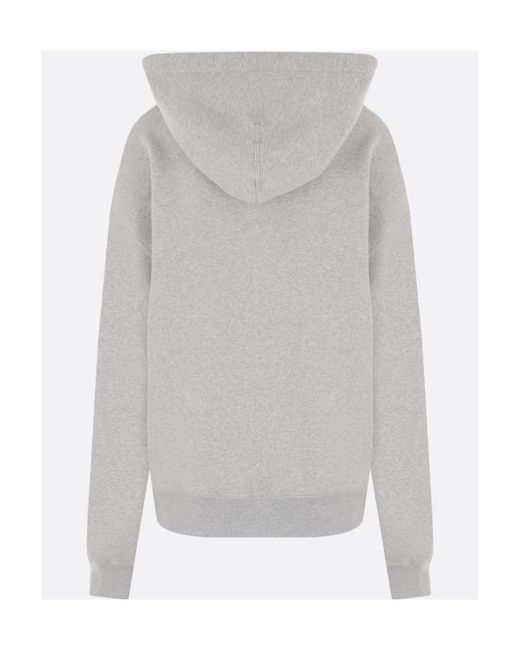 Jil Sander Gray Logo Printed Drawstring Hoodie