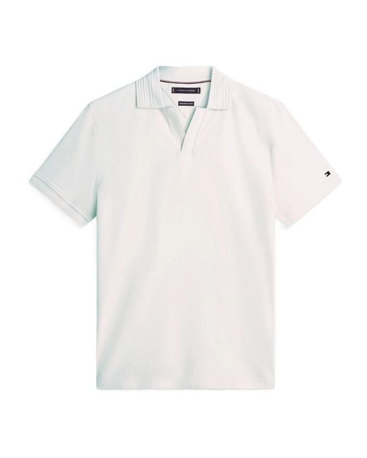 Tommy Hilfiger White Regular-Fit Short-Sleeve Cotton Polo Shirt for men
