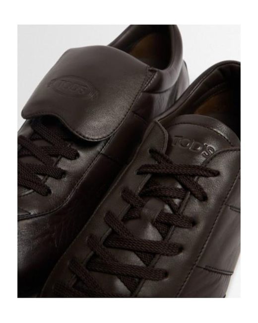 Tod's Brown Leather Sneakers for men