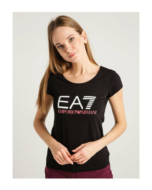 EA7 Black Logo Printed T-Shirt