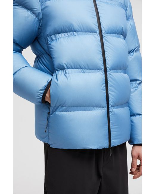 Moncler Blue Masac Zip-Up Short Puffer Jacket for men