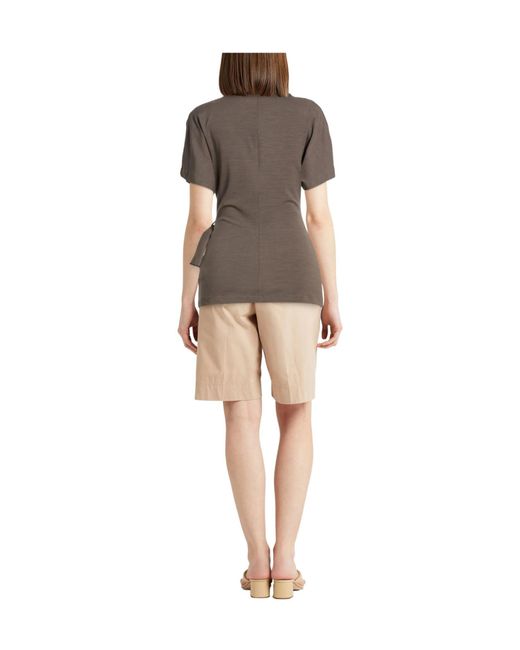 Brunello Cucinelli Gray Solid Color Tops
