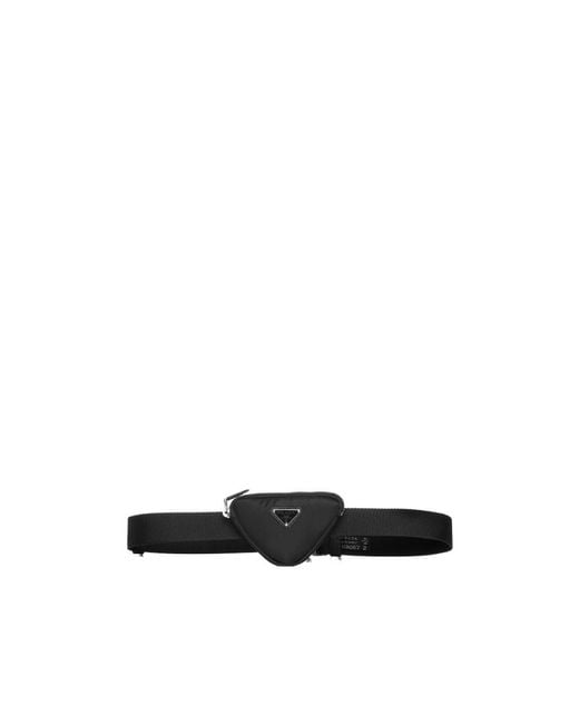 Prada White Triangle Belt Mini Bag
