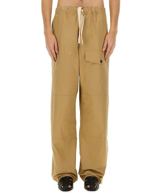 Dries Van Noten Natural Drawstring Wide-Leg Trousers for men