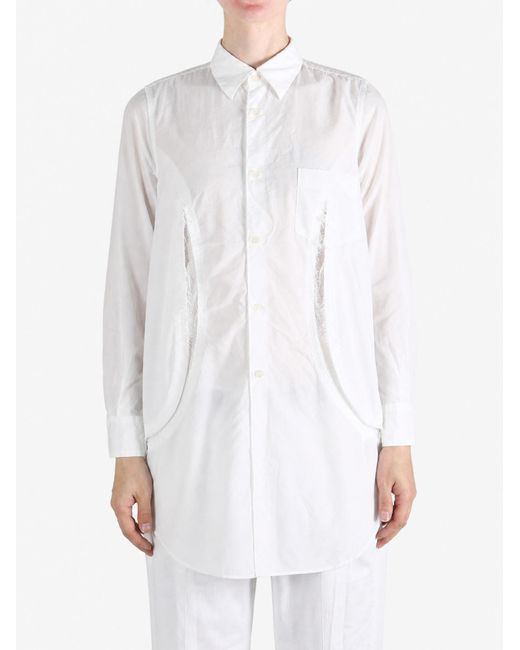 Comme des Garçons White Long-Sleeved Shirt