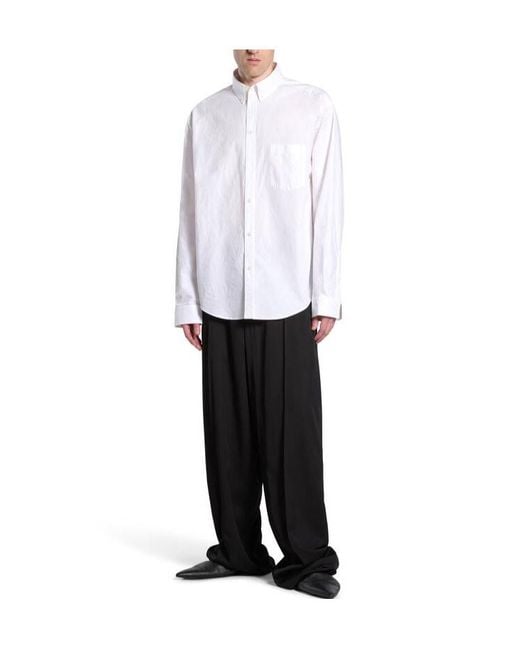 Balenciaga White Political Stencil Large Fit Shirt for men