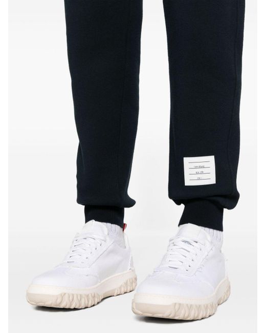 Thom Browne Black Logo Patch Drawstring Pants for men