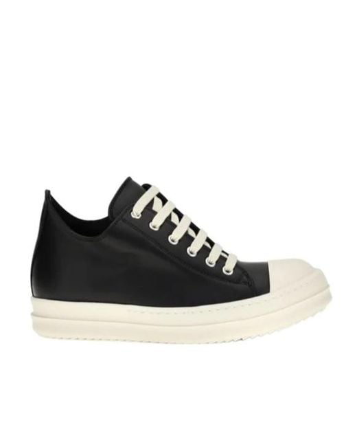 Rick Owens Black Round-Toe Low-Top Casual Shoes