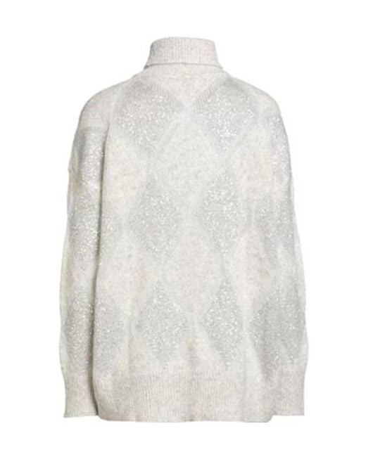 Brunello Cucinelli White Lightweight Long-Sleeve Knit Sweater