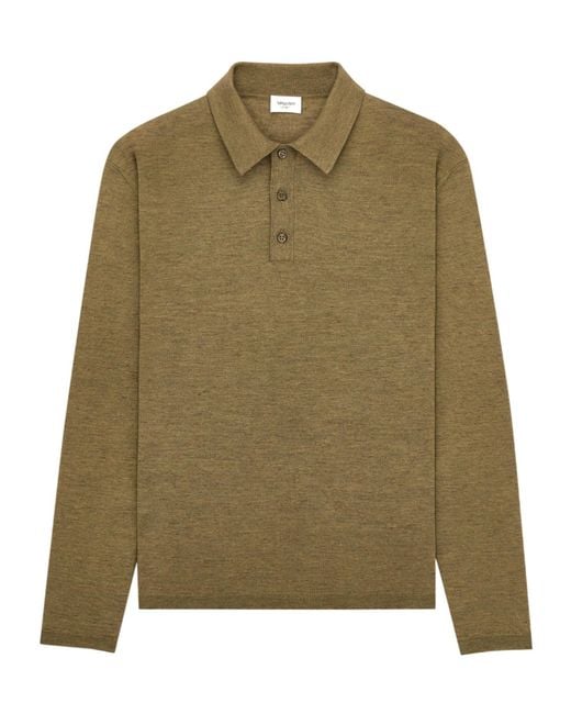 Saint Laurent Green Long-Sleeved Polo Shirt for men