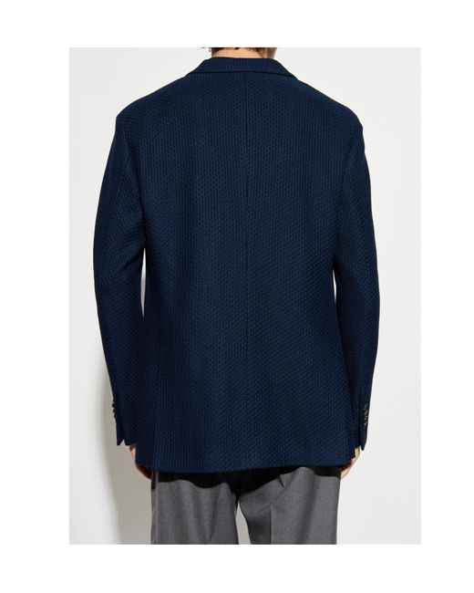 Etro Blue Double-Breasted Blazer for men