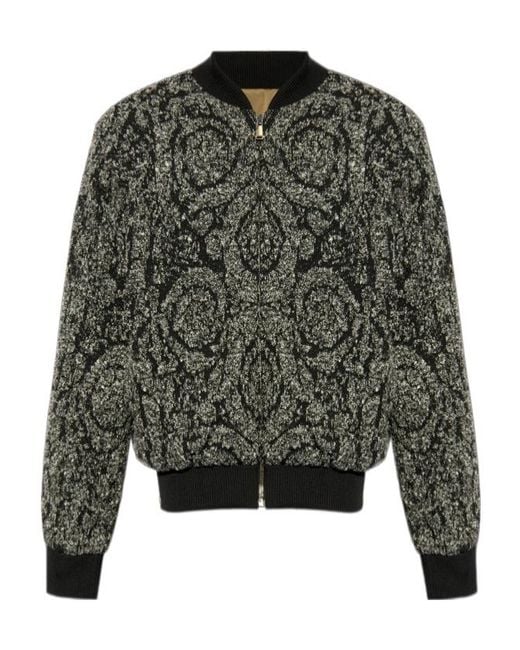 Versace Gray Reversible Zipped Bomber Jacket for men