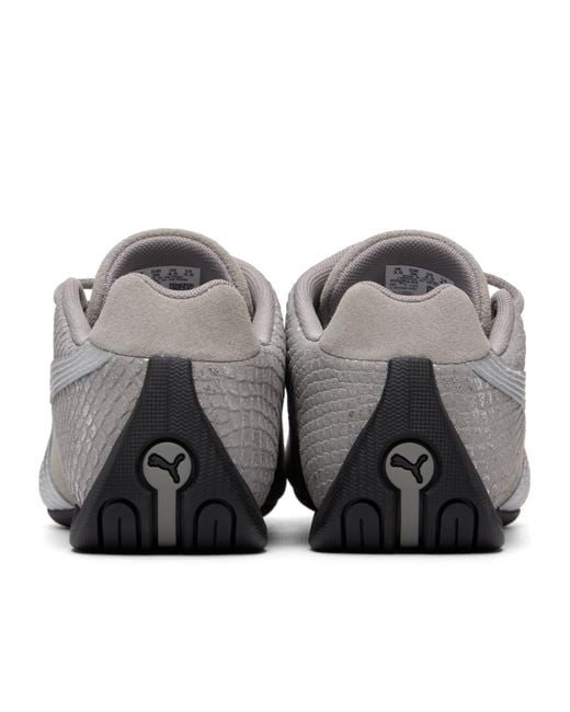 PUMA Gray Future Cat Emboss Lace-Up Sneakers