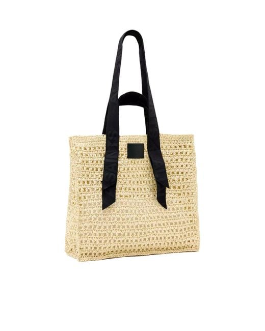 AllSaints Metallic Woven Logo-Strap Tote Bag