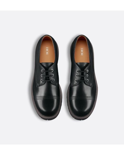 Dior Black Homme Round-Toe Lace-Up Shoes for men