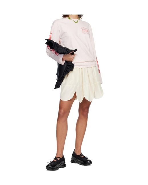 Simone Rocha Pink Printed Long-Sleeved T-Shirt