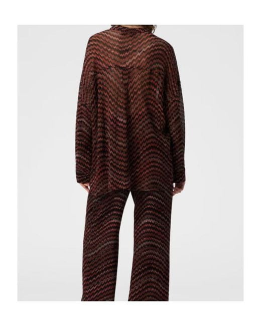 Missoni Brown Zigzag Pattern Blouse