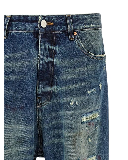 Vetements Blue Cotton Baggy Jeans for men
