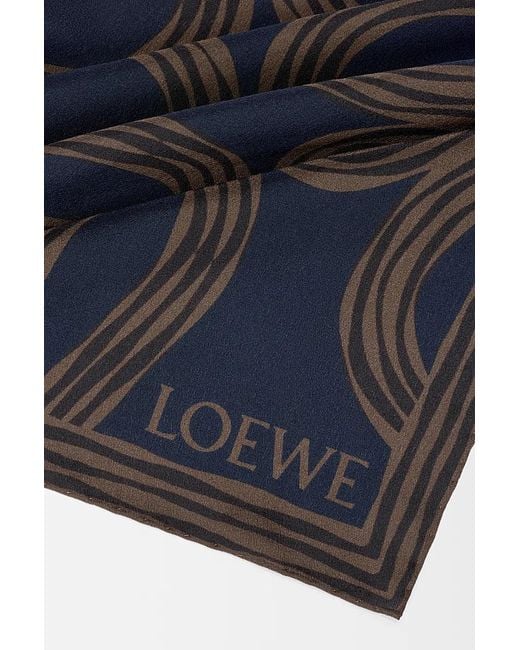 Loewe Blue All-Over Anagram Printed Scarf
