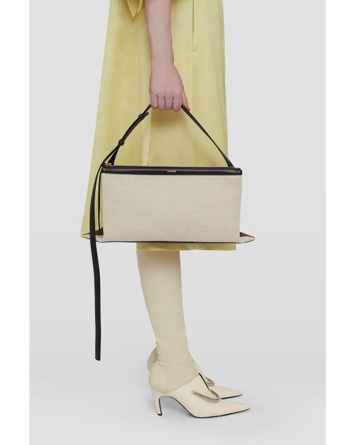 Jil Sander Metallic Logo Detailed Large Shoulder Bag