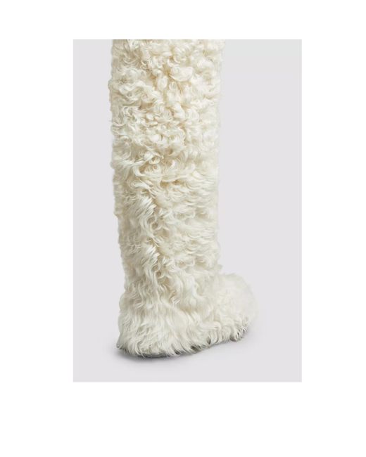 Moncler White Beverly High Shearling Boots