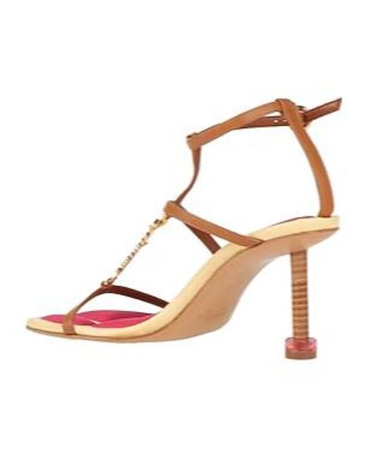 Jacquemus Pink Minimalist Buckle Strap Sandals