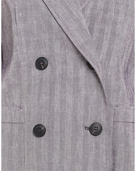 MAX&Co. Gray Long-Sleeve Double-Breasted Blazer