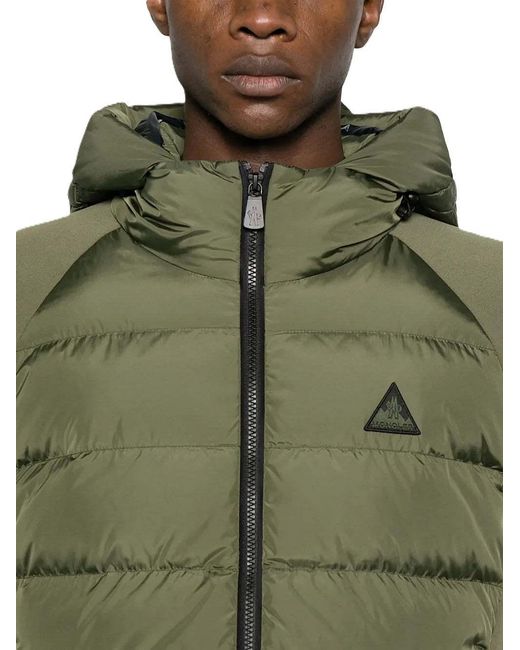 Moncler Green Polartec Zip Down Jacket for men