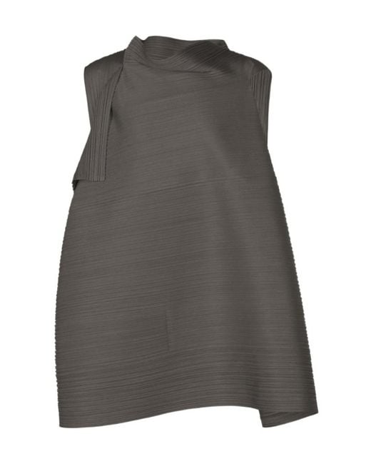 Pleats Please Issey Miyake Gray Bouncy Basket Top
