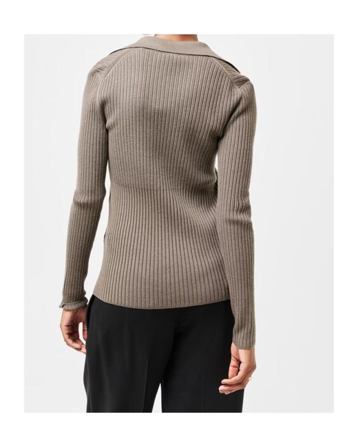 Joseph Brown Long-Sleeved Ribbed Sweater