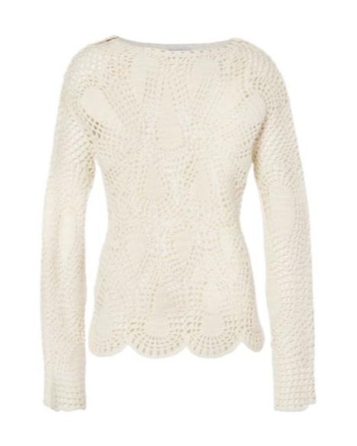 Gabriela Hearst Natural Caps Crochet Wool And Cashmere Top