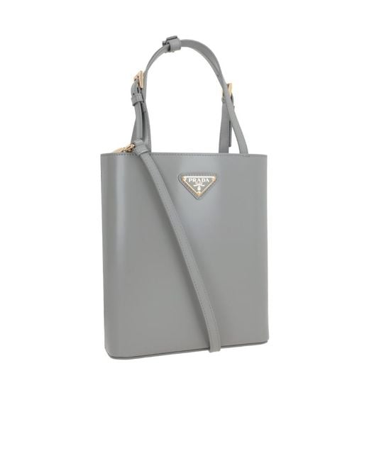 Prada Gray Logo Shoulder Bag