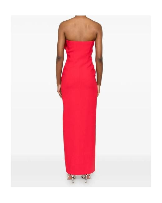 Alessandra Rich Red Bow-Detailed Sleeveless Gown