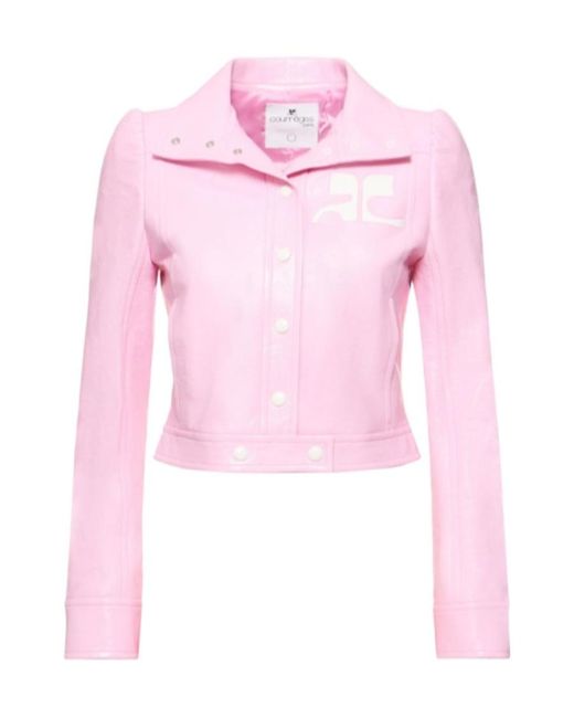 Courreges Pink Logo Snap Casual Jacket