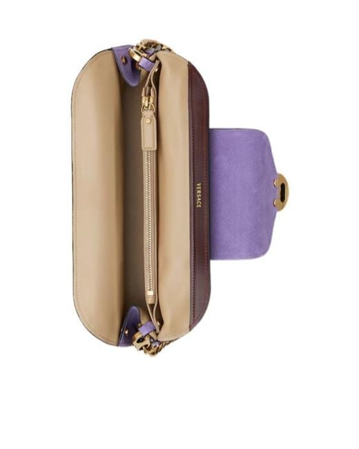 Versace Purple Vivian Suede Chain Shoulder Bag