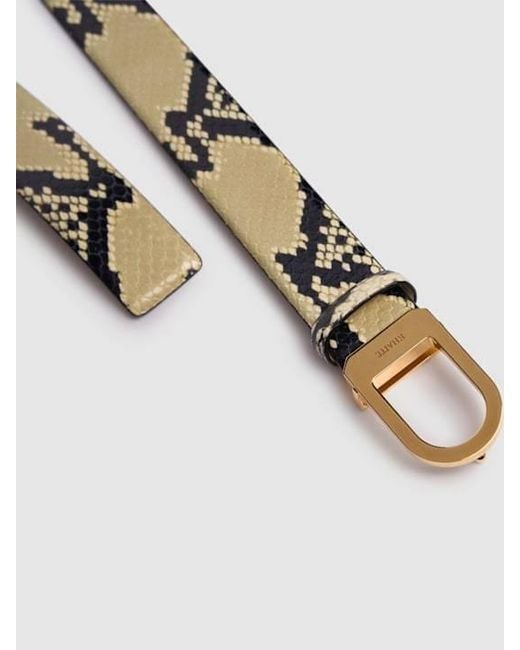 Khaite Metallic 3Cm Saddle Python Print Leather Belt