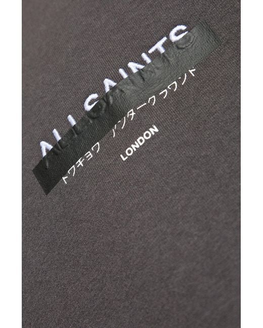 AllSaints Gray Graphic Logo T-Shirt for men
