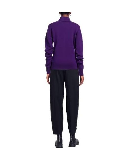 Sportmax Purple Minimal Solid Knit Sweater