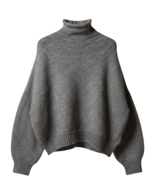 Khaite Gray Roll-Neck Sweater