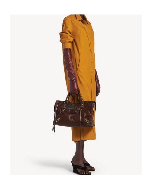 Balenciaga Brown Classic Studded Tote Bag
