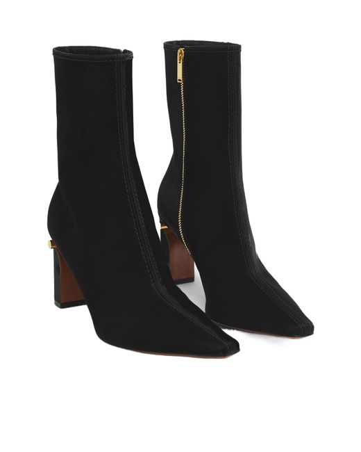 McQueen Black Pointed-Toe Ankle Boots
