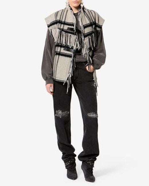 Isabel Marant Gray Fringed Sleeveless Vest
