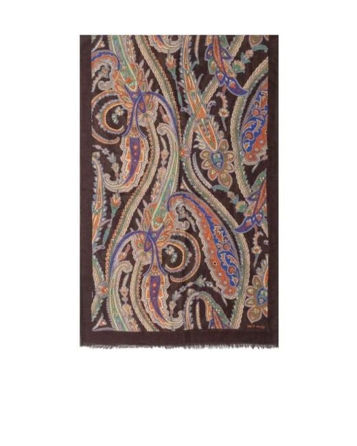Etro Brown Patterned Scarf