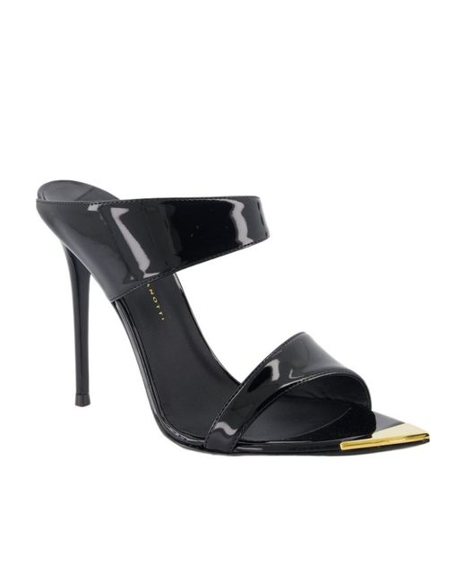 Giuseppe Zanotti Black Intriigo Allure 90Mm Patent-Finish Mules
