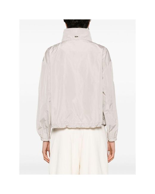 Herno White Zip-Up Lightweight Jacket