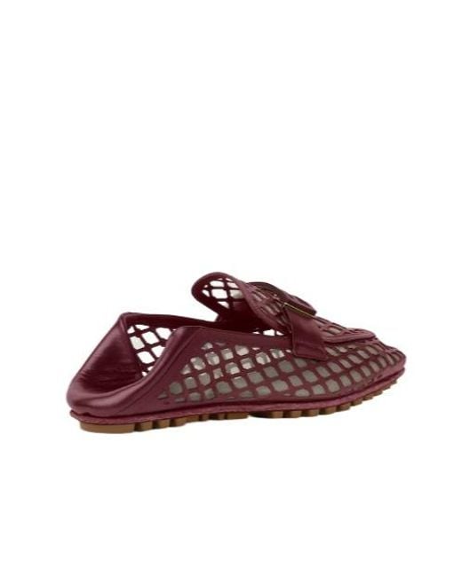Fendi Brown Baguette Burgundy Leather Loafers